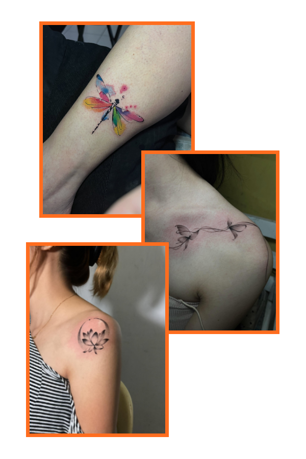 Minimalist tattoo on shoulder